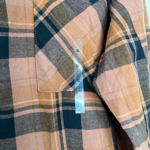 BKE Hooded Boyfriend Flannel Shirt XL - Picture 3 of 7